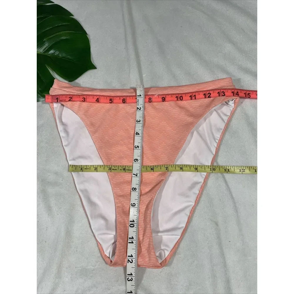 NEW $54 Becca French Cut Bikini Bottoms in Salmon Pink [‎ Large ] #4117